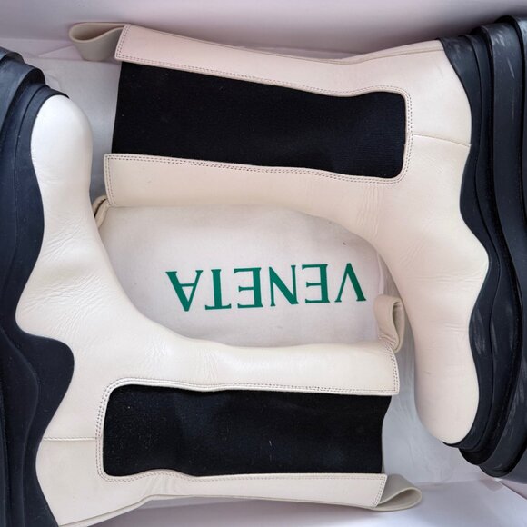 Bottega Veneta Tire Chelsea Boot Sea Salt Military Calf Leather Size 40.5 - Picture 2 of 11